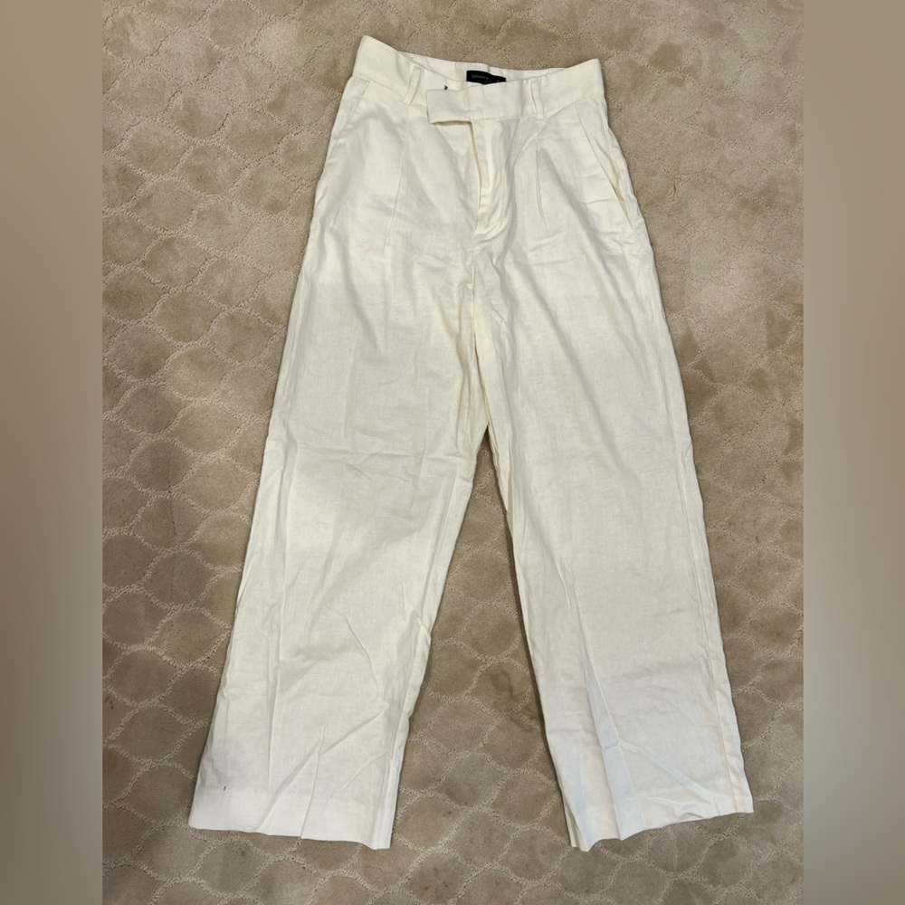 J. Crew Lines White Wide Trouser Pants